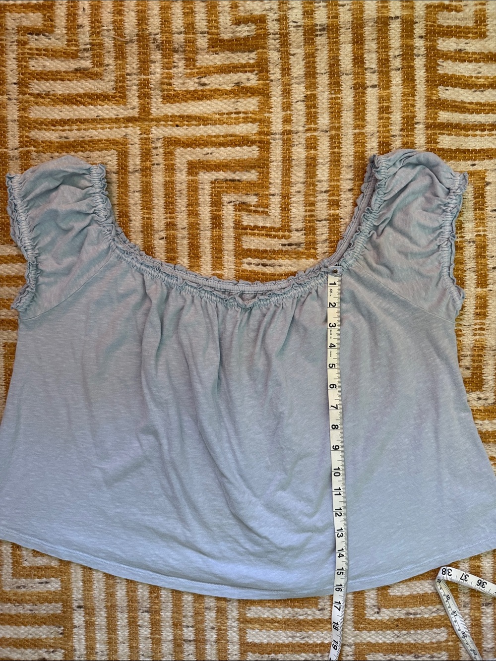 NWOT American Eagle Light Blue 100% Cotton Off-Shoulder Top - Picture 6 of 6